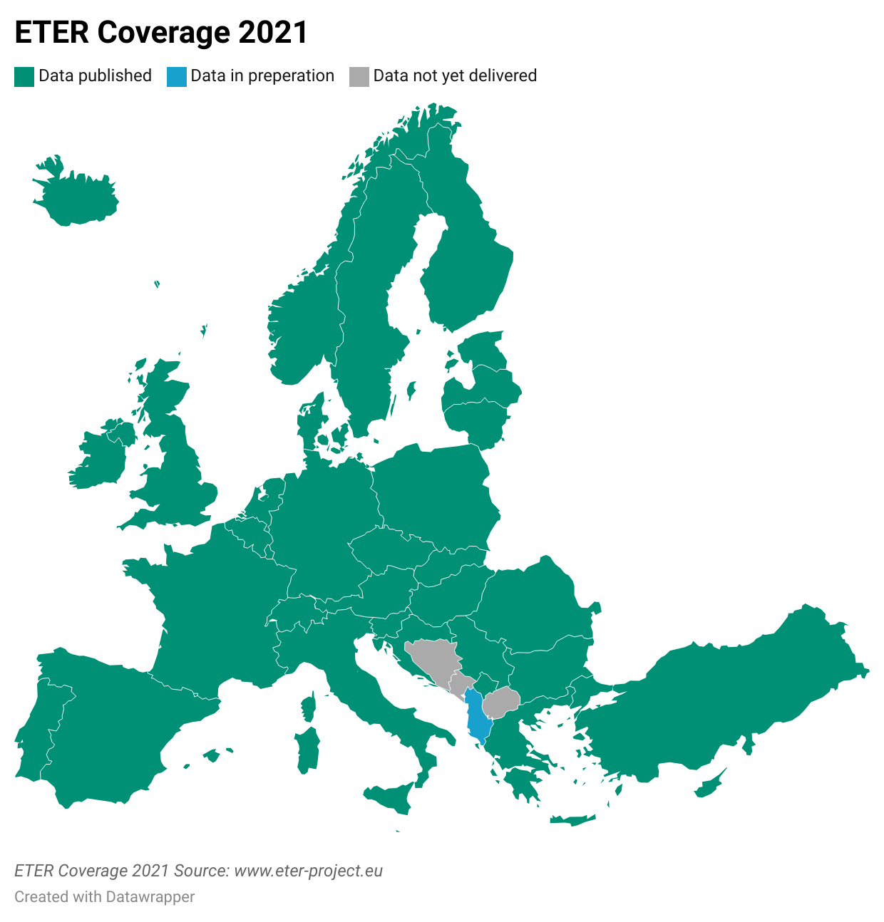 Map illustrating ETER coverage